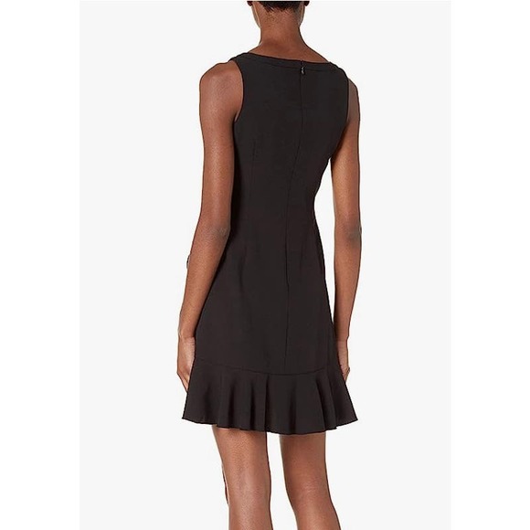 Kensie Women's Sleeveless Ruffle Detail Dress Size 14* Black A-Line Dress WD48 - Picture 2 of 5